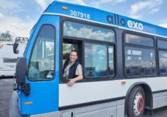 Allo Exo Bus driver behind her wheel